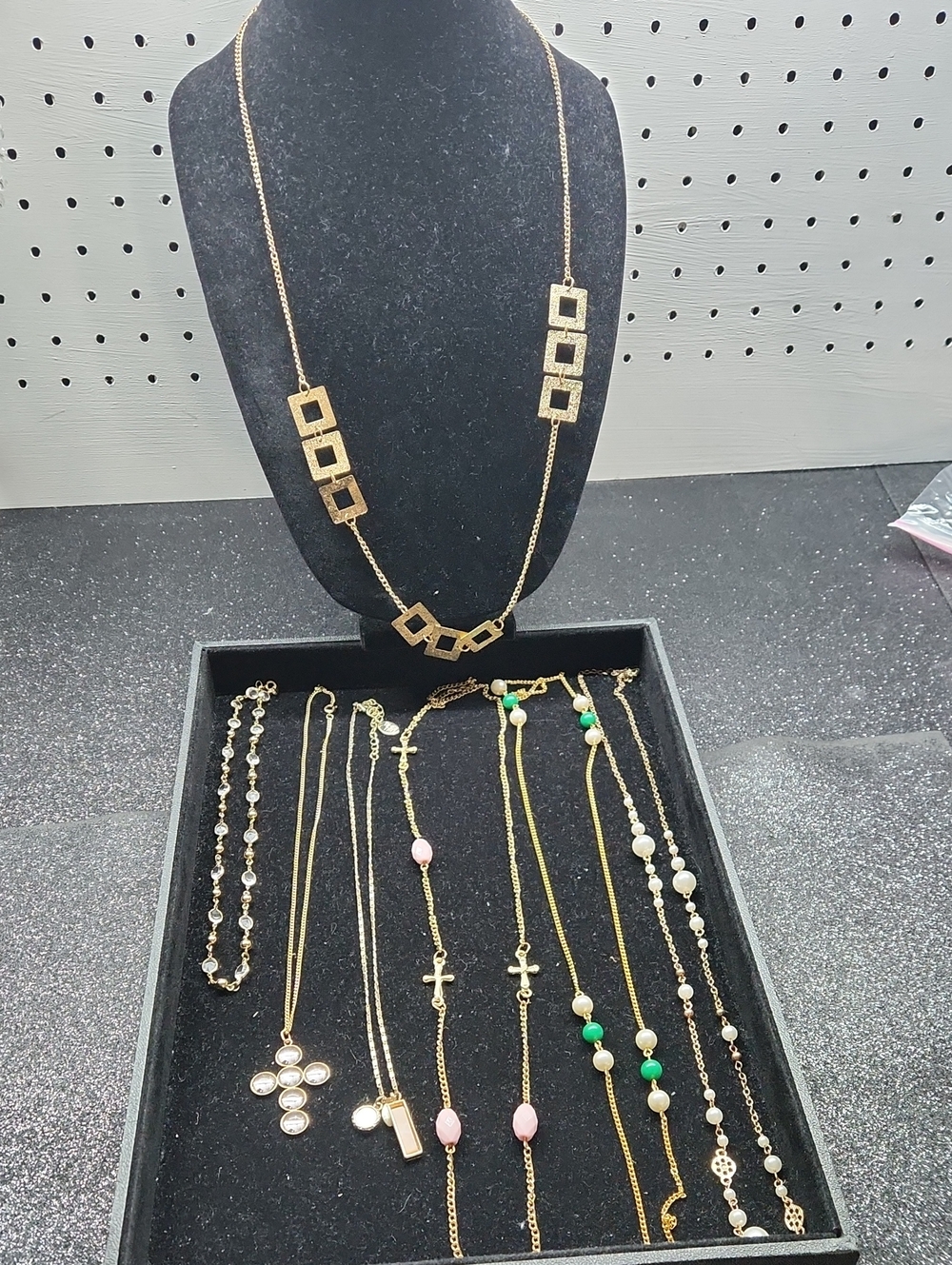 Gold-tone Long and short Necklace Bundle